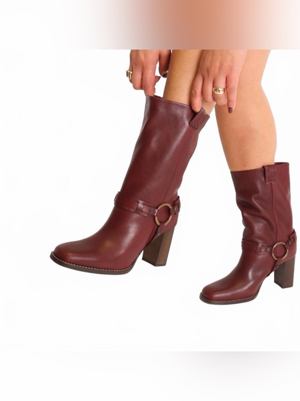 Free People Hayden Harness Boot Cabernet Leather - Picture 3 of 4